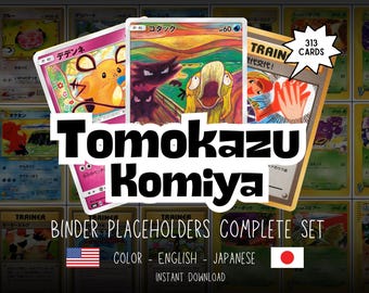 Tomokazu Komiya Collection Pokemon Printable Binder Placeholders  – Complete Set | English & Japanese | Digital Download