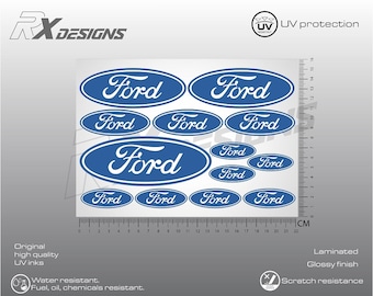 Ford stickers set, Medium size set Ford decals, stickers graphics decals Laminated