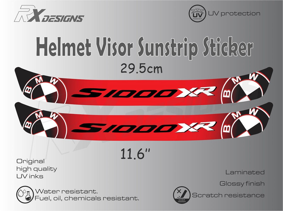 2 X BMW S1000XR Helmet Visor Sunstrip Sticker Decal 295mm Etsy