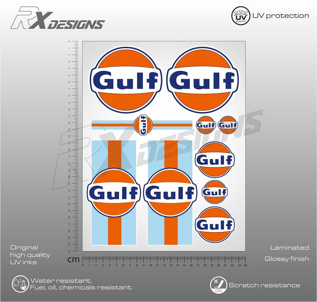 Gulf Livery Stickers Set Gulf Livery Decals, Stickers Graphics Decals
