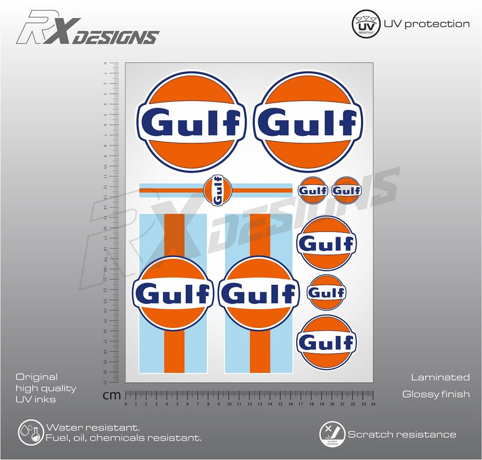 Gulf Livery Stickers Set Gulf Livery Decals, Stickers Graphics Decals
