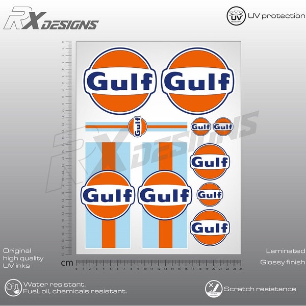 Gulf Livery stickers set Gulf Livery decals, stickers graphics decals Laminated