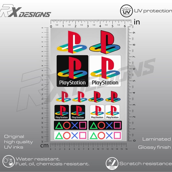 Playstation stickers set Playstation decals, car, PC, laptop stickers graphics decals Laminated