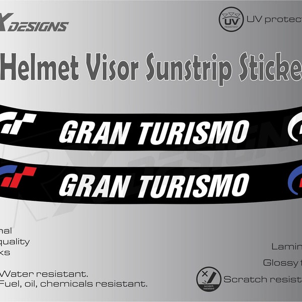 2 stickers bande solaire pour visière de casque Gran Turismo - 295 mm