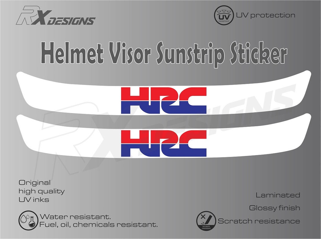 2 X HRC Helmet Visor Sunstrip Sticker Decal 295mm Etsy