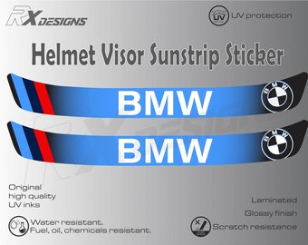 2 decalcomanie adesive per visiera parasole per casco BMW - 295 mm