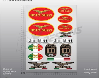 Moto Guzzi stickers set Moto Guzzi decals, stickers graphics decals Laminated