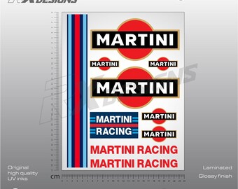 Martini Racing stickers set Martini racing team decals, stickers graphics decals Laminated