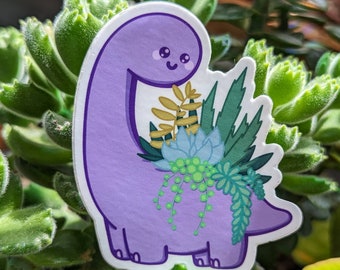 Dinosaur Succulent Vinyl Sticker