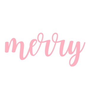 Merry PNG and SVG File, Merry Christmas Instant Download, Trendy Christmas, Xmas Digital Download, Pink Christmas