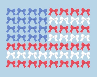 American Flag Coquette Bow PNG File, 4th of July (Digital Download)