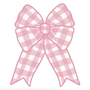 Pink Gingham Bow PNG File, Instant Digital Download, Pink Coquette PNG, Girly Tshirt Design, Floral Bows
