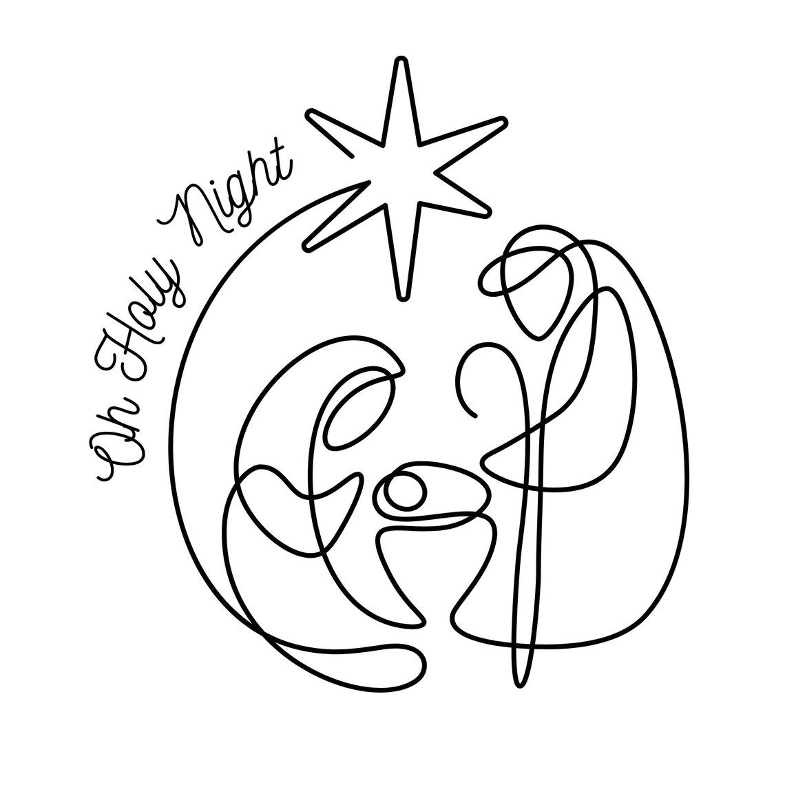 Oh Holy Night PNG File, Instant Download, Christmas Graphic, Nativity ...