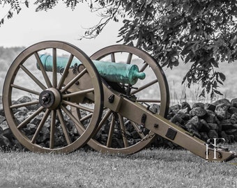 Gettysburg Battlefield Photography Travel Fine Art Print Wall Art Photograph Office Lobby Interior Design Vacation Souvenir Photo Cannon