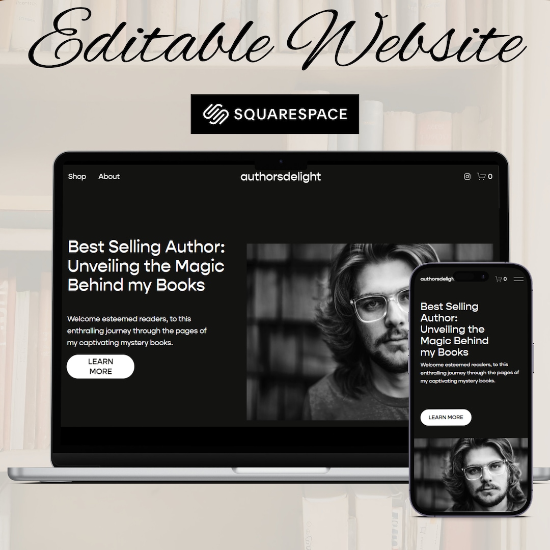 Author Website Squarespace Template Etsy