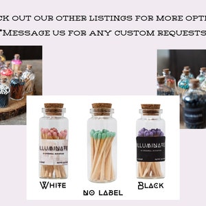 Apothecary Matches Cork Match Jar Safety Matches Jar of Matches 20 Colored Matches 2 Wedding Matches Party Favor Matches image 9