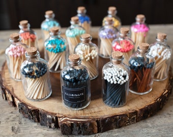 Apothecary Jar of Colored Matches | 50 Safety Matches with Striker