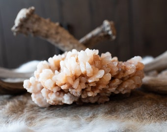 3lb Orange Aragonite Cave Calcite Crystal Cluster | Mineral Specimen | 3+ LBS | Unique Home Decor Centerpiece