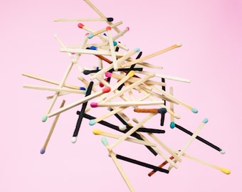 2" Colored Tip Matches | Party Favor, Wedding Matches (100 Bundle)