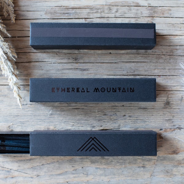 Sleek 4" Black Matches in Black Box | Ethereal Mountain