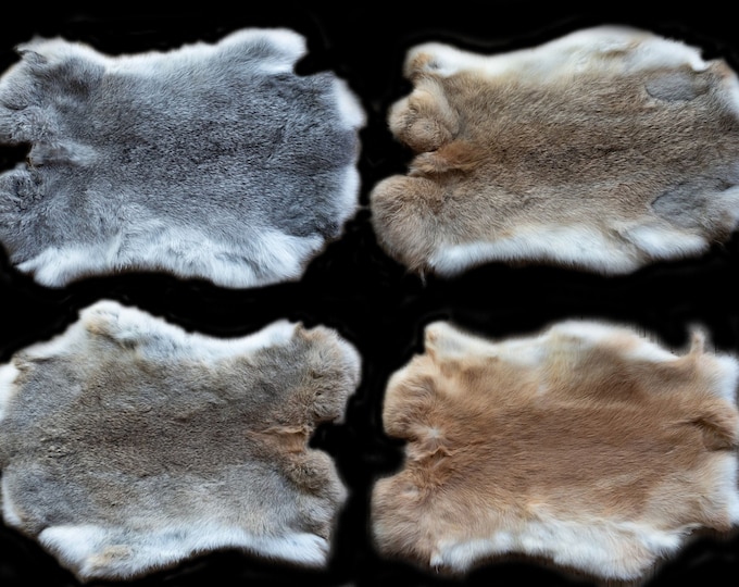 Lynx Printed Rabbit Fur Pelt Genuine Rabbit Fur Ethically Etsy