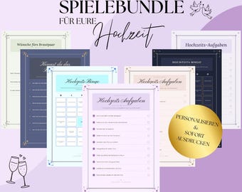 Spersonalizowane gry ślubne | Bingo ślubne | Quiz dla Pary Młodej | Ślub DIY | Możliwość personalizacji | Natychmiastowe pobranie/wydruk