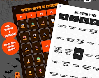 Spersonalizowane bingo na Halloween | Edytowalny szablon do personalizacji | Straszna gra imprezowa dla rodziny i dzieci | Natychmiastowe pobranie pliku PDF