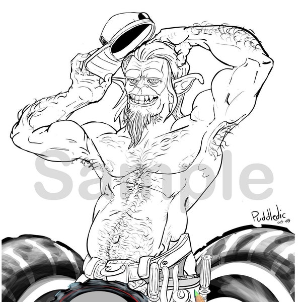 Ogres with Boners printable coloring page