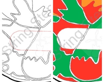 Jimmy Page Dragon Telecaster Style Pattern, contorno digitale/stencil