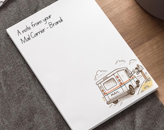 Bloco de notas adesivas personalizadas para carteiros, presente para funcionários dos correios.