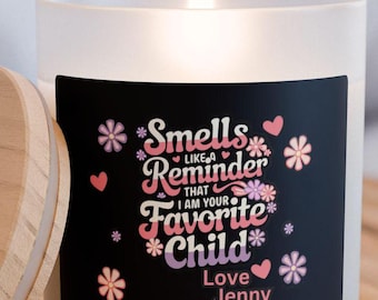Candela in vetro smerigliato personalizzata / Dolce regalo di promemoria per il bambino preferito / Festa della mamma, arredamento per la casa, cura di sé