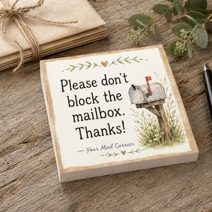 Mail Carrier Reminder Sticky Notes Post-it® Note Pads | Do Not Block Mailbox | sticky note for mail carrier