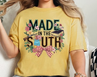 Southern Living Graphic Tee, Made in the South T-shirt, Born and Grown Southern Tee, Southern Charm T-shirt, Southernbo-gåva, Country Living