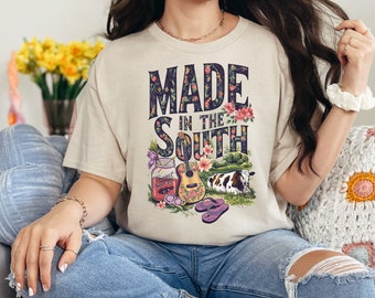 Southern Charm Women's T-Shirt: 'Made in the South' Graphic Tee