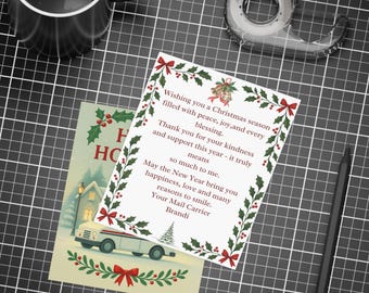 Personalized Mail Carrier Holiday Thank You Cards for Mail Carriers to thank their customers | Heartfelt Christmas from your mail carrier
