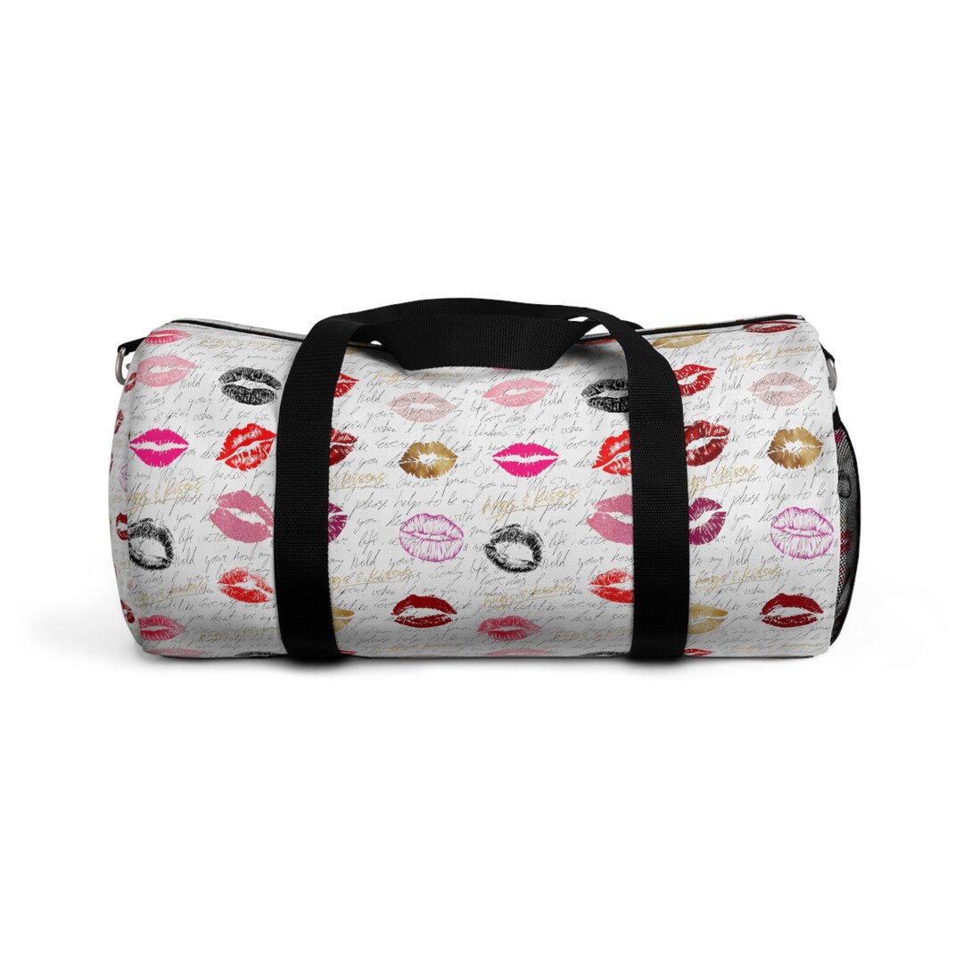 Lipstick Kiss Duffel Bag, Travel Duffel Bag, Weekender Duffel Bag