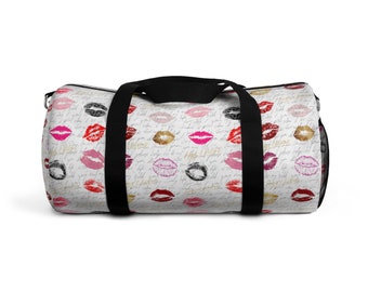 Bolsa de viaje con estampado de beso de lápiz labial para mujer