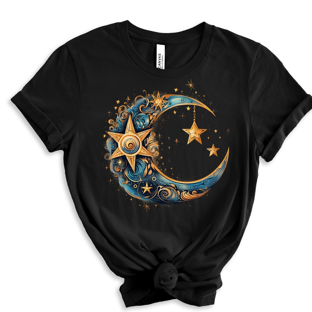 Celestial T Shirt, Moon and Stars Shirt, Mystical Shirt, Cute Shirt ...