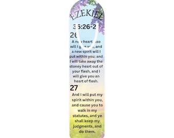 Ezekiel 36:26,27 Scripture Bookmark with Sunlit Day Background, Christian gift