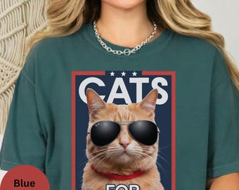 Cats for Trump 2024 T-Shirt - Cool Cat in Sunglasses, Funny Political Humor, Cats for Trump 2024 Shirt, Cats for Trump tshirt, Trump Gift
