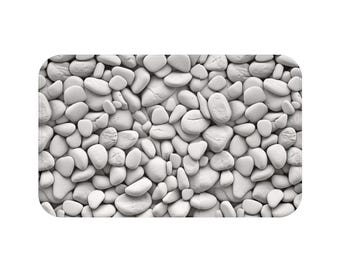 Microfiber Stone Designed Bathmatt - Spa-Inspired Bathroom Decor,