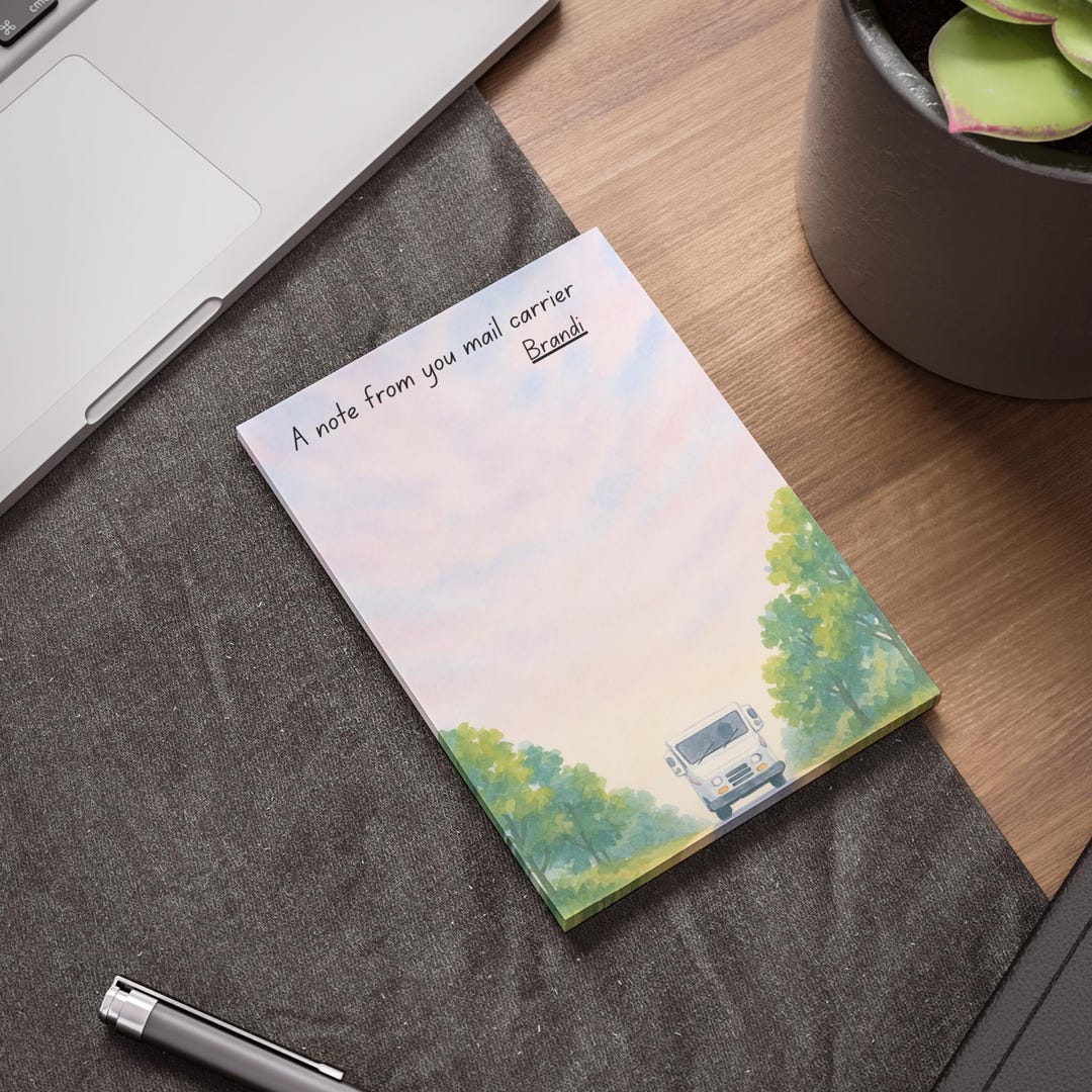Personalized Mail Carrier Sticky Notes, Custom Delivery Route Note Pads ...