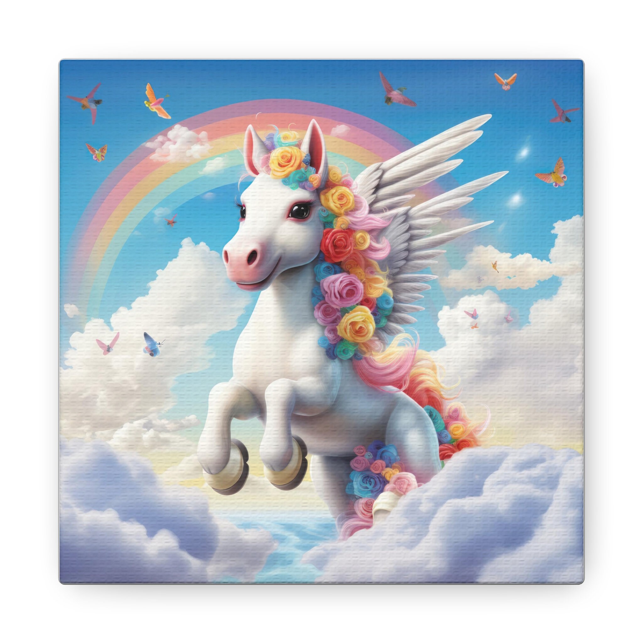 Rainbow Unicorn Canvas Unicorn Kids Room Art Nursery Unicorn Print ...