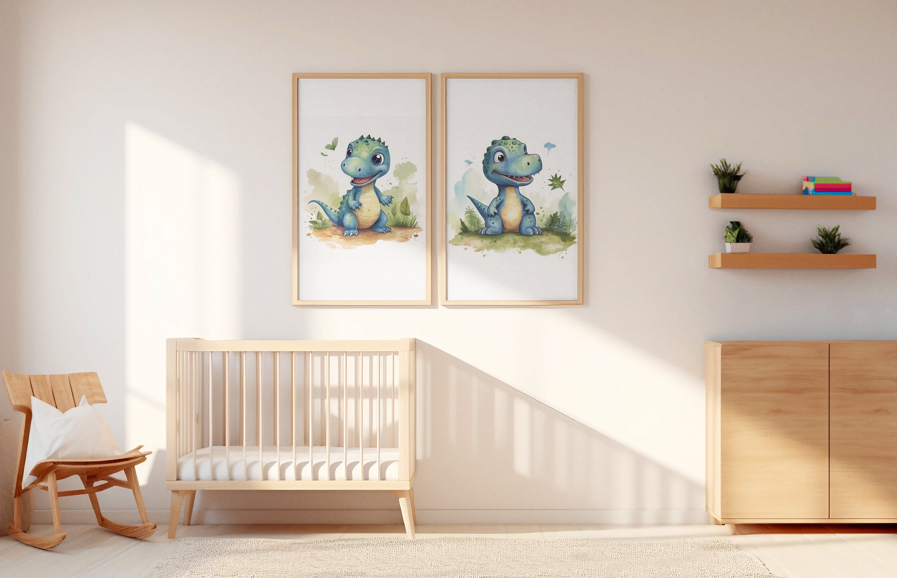 Dinosaur Nursery Prints Instant Download for Kids Room Whimsical Art ...
