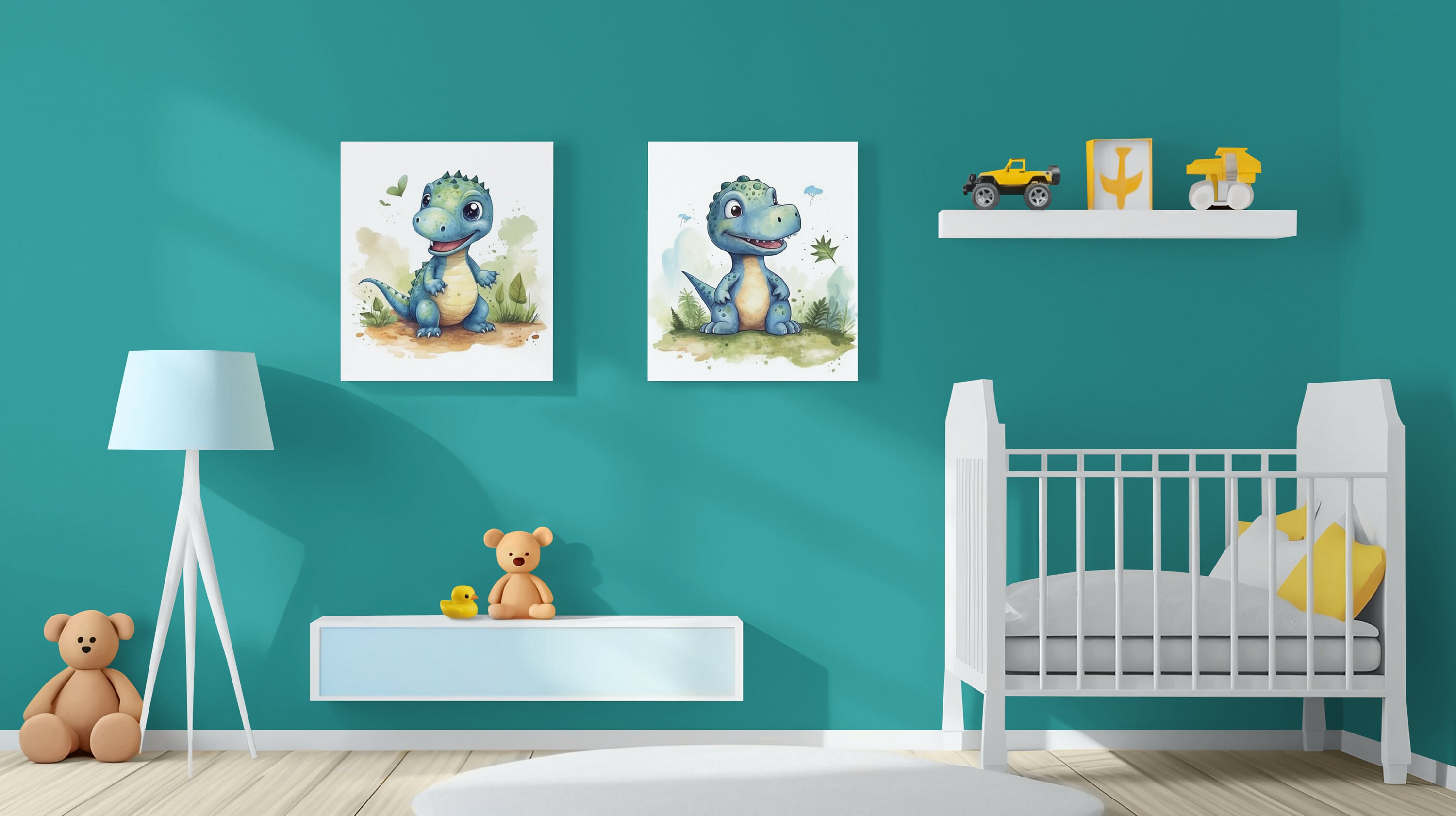 Dinosaur Nursery Prints Instant Download for Kids Room Whimsical Art ...