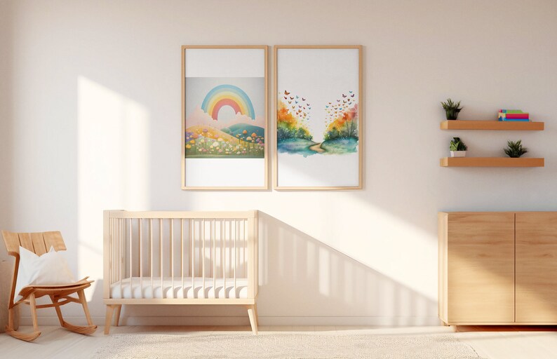 Whimsical Butterfly Nursery Prints Girls Room Butterfly Wall Art