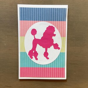 5 Blank Handmade Poodle Note Cards with Envelopes