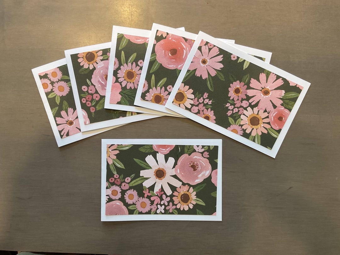 6 Blank Handmade Cottage Core Floral Blank Note Card With Envelopes - Etsy