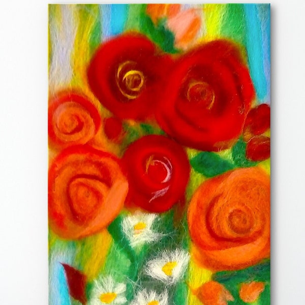 Art mural roses rouges, oranges, impression sur toile symbole d'amour et de passion, décoration romantique, art floral toile, tableau floral