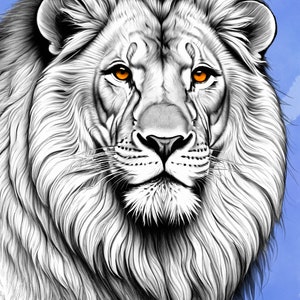 Lion, Canvas Print or Poster, Lion Animal Portrait, King of the Jungle, lion head, lion drawing, lion decor, lion wall art, lion art